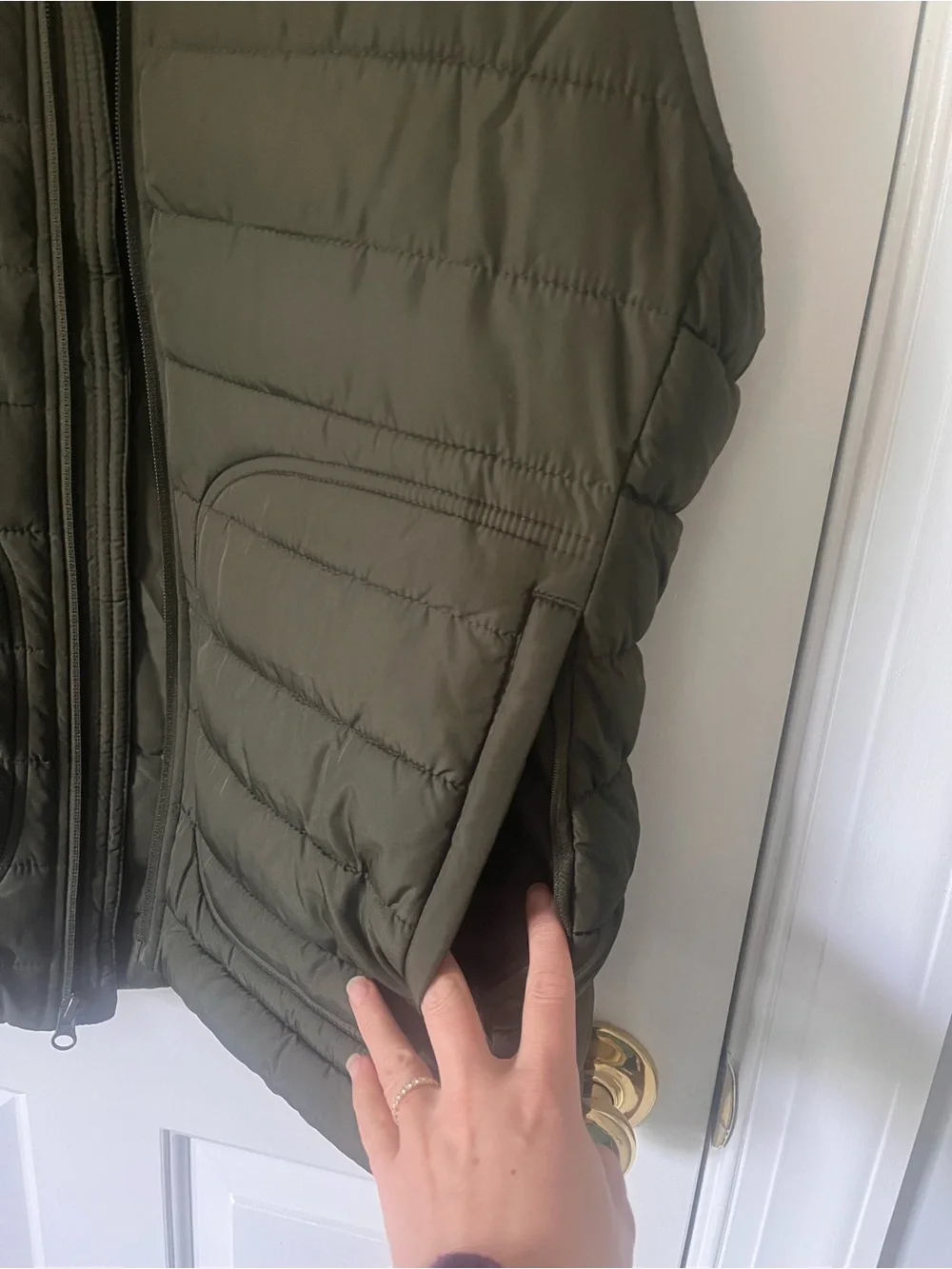 Banana Republic Olive Quilted Puffer Vest